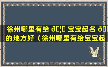 徐州哪里有给 🦄 宝宝起名 🕊 的地方好（徐州哪里有给宝宝起名的地方好一点）